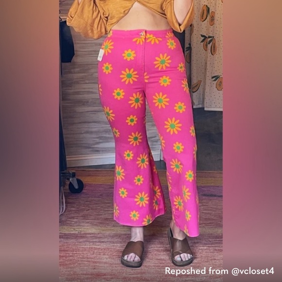 NWT Free People Youthquake Printed Crop Flares - Picture 2 of 4